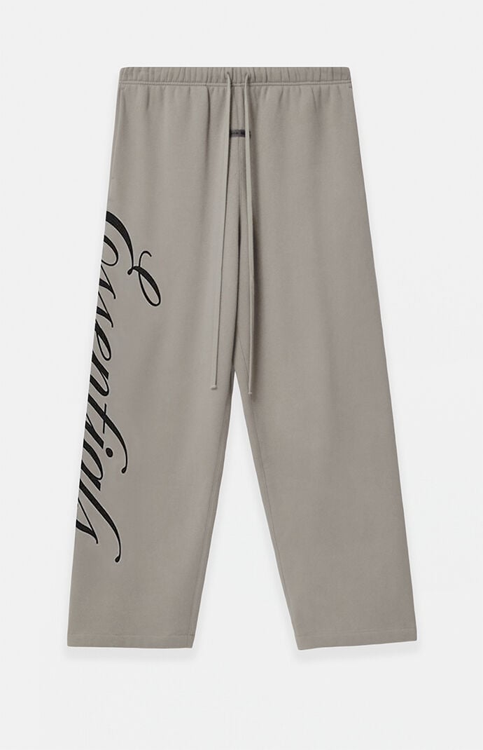 Fear of God Smoke Grey Script Logo Lounge Fleece Baggy Sweatpants