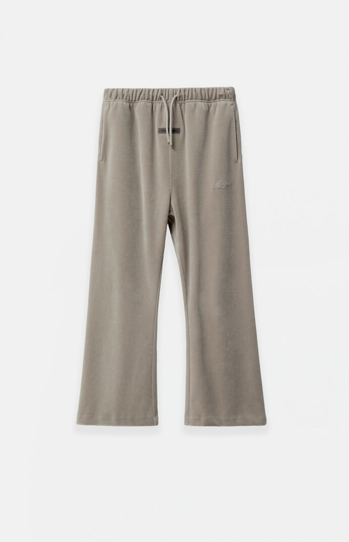 Fear of God Kids Smoke Grey Velour Flare Sweatpants