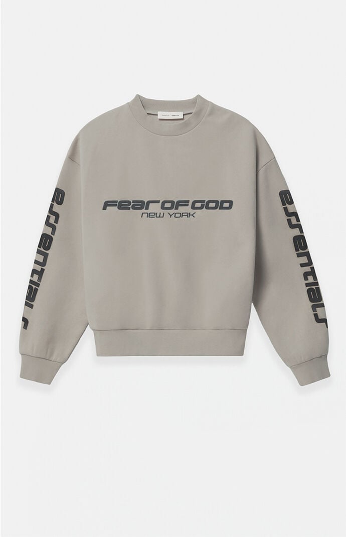 Fear of God Smoke Grey Crew Neck Cropped Relaxed Sweatshirt