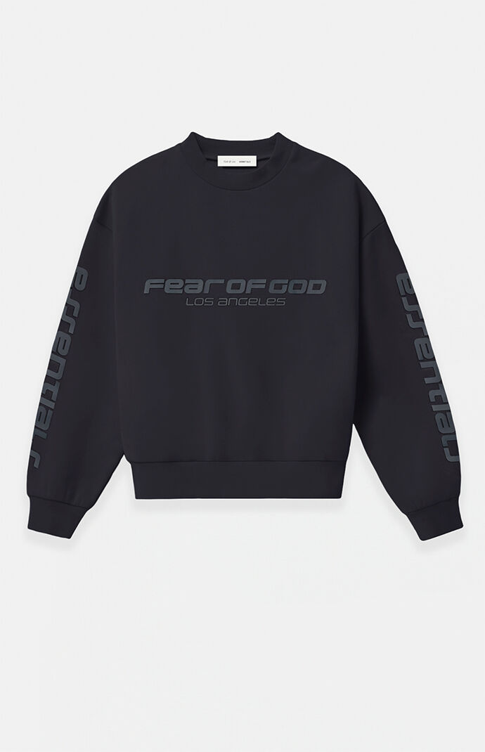 Fear of God Vintage Black Crew Neck Cropped Relaxed Sweatshirt