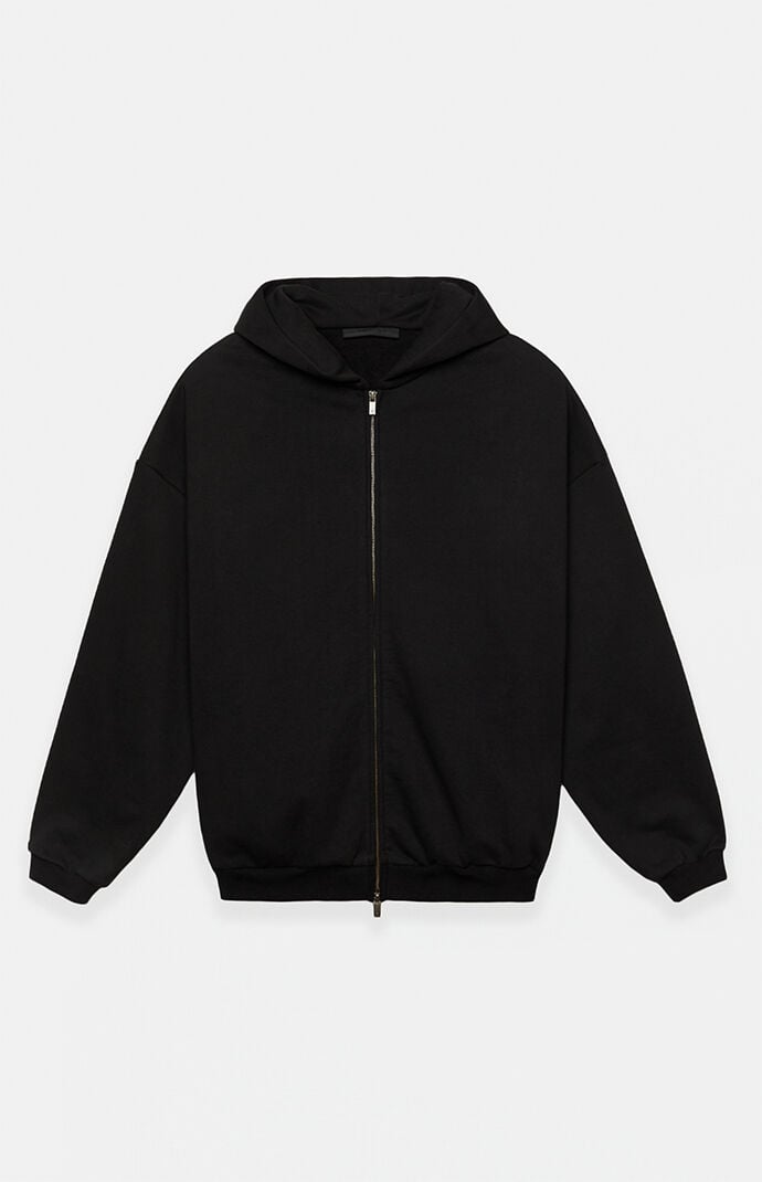 Fear of God Black Heavy Fleece Full Zip Hoodie