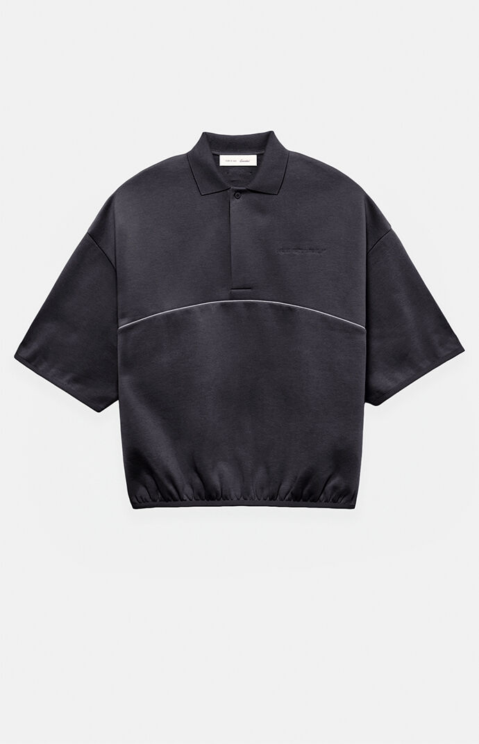 Fear of God Vintage Black Active Trace 3/4 Sleeve Modern Polo Sweatshirt Fear of God Vintage Black Active Trace 3/4 Sleeve Modern Polo Sweatshirt