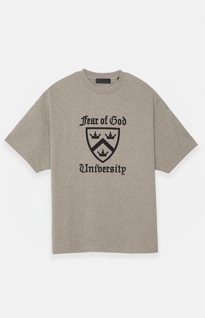 Fear of God Heather Grey Heavy Crew Neck T-Shirt